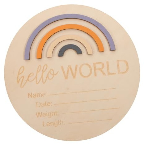 ARTSEWPLY Wooden Card Monthly Sign Newborn Announcement Board for Hospital Photo Prop Name Sign for Boys