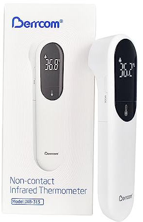 Berrcom Termometro frontale a infrarossi senza contatto, con tecnologia a doppia sonda, per bambini e adulti