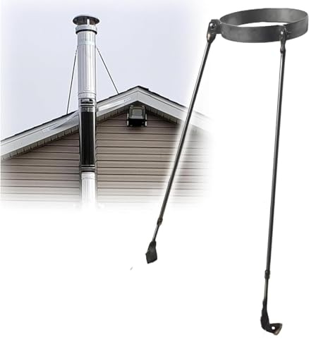 Chimney Pipe Brace Holder - Customizable Stainless Steel Roof Brackets for Stove Pipe, Universal Chimney Stabilizer Support, Side/Top Mount