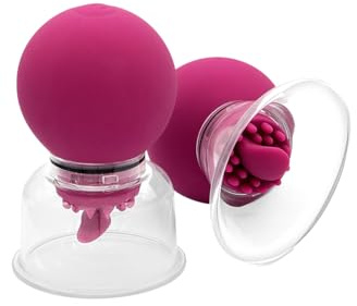 Pompe Clitoridienne et Tétons Vibrante et Rotative, Silicone Ultra Doux, 5 Modes, Rechargeable USB-C, 2 Ventouses Amovibles