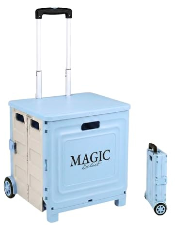 MAGIC SELECT Caja Carrito de Transporte con Ruedas y Asa Telescópica 34 L