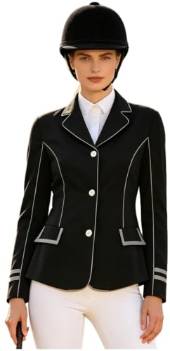 dPois kostymjacka dam elegant ridjacka träningsoverall ridkläder ridrock träningsjacka långärmad blazer jacka ridskjortor vandring