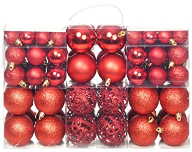 vidaXL 100x Weihnachtskugeln 3/4/6cm Rot Christbaumkugel Weihnachten Deko
