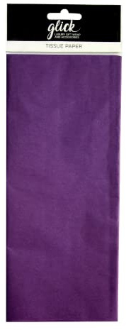 Glick Lyxigt silkespapper, fyra stora ark, perfekt för presentförpackning, konst och hantverk, 750 x 500 mm, violett