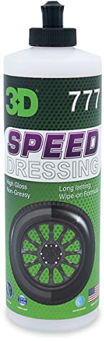 3D Speed Tire Dressing | Long Lasting, High Shine, Wipe On Tire Gloss | Non-Greasy Water Based Protectant | Made in USA | All Natural | No Harmful Chemicals