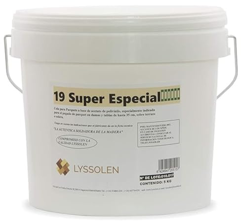 LYSSOLEN - Colle Parquet Super Spéciale à Haute Adhérence – Fixation Ultra Résistante pour Toutes Essences de Bois – Colle Professionnelle pour Parquets et Stratifiés (5 kg)