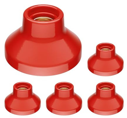 ledscom.de 5 pz. plafoniera/porta lampada ELEKTRA, porcellana, rosso lucido, 1x E27 max. 300W
