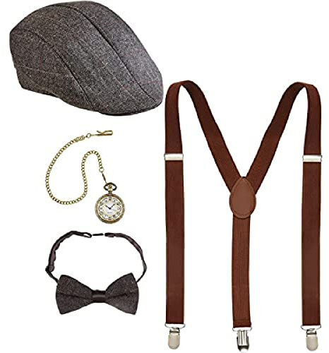 W WIDMANN MILANO Party Fashion 68559 - Kostüm-Set Die Wilden 20er, 4-teilig, Charleston, Gangster, Mafia-Boss, Accessoires, Karneval