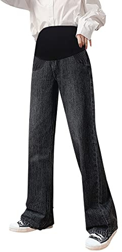 TDEOK Denim leggings för graviditet, mammajeans dam, jegging-maternity, mammabyxor-graviditetsbyxor, jeans, skinny för graviditet, moderskap, mammajeans, jeggins mammamode, Zzzzz-grå, XXL