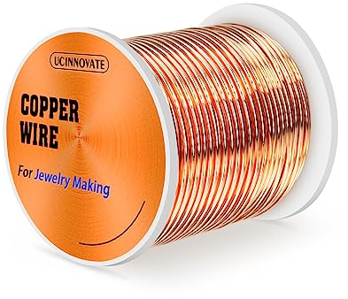 UCINNOVATE 99,9% Kupferdraht, 16 Gauge Soft Copper Wire 127 Feet / 39m, 1 lb Spule reinen Kupferdraht für die Schmuckherstellung, Bare Copper Wire für Electroculture Gartenarbeit Pflanzen
