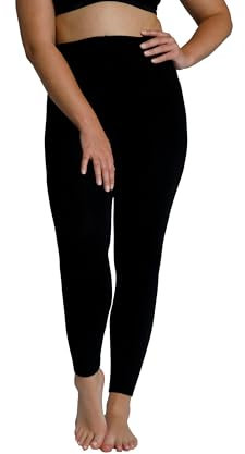 Ulla Popken Damen Thermo, Flauschiges Futter Strumpfleggings, schwarz, 50-52