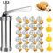 Pistolet à Pâtisserie en Acier Inoxydable,Presse à Biscuits, Kit Professionnel avec 20 Disques Biscuits et 4 Douilles, Machine à Biscuits, Accessoires de Décoration pour Cookies et Gâteaux Secs