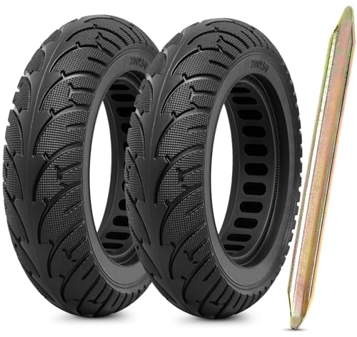 PaoWin 2PCS 200x50 E-Scooter Reifen 8 Zoll Vollgummireifen, kompatibel mit Razor E100, E150, Dune Buggy, E Punk, Crazy Cart, PowerRider 360, eSpark Elektroroller Reifen Mit 1 Montagewerkzeug