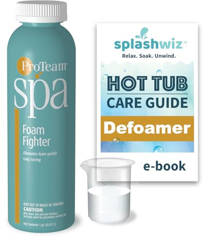 ProTeam Spa Foam Fighter – Eliminador de espuma de spa ayuda con el plumón de espuma para el antiespumante de bañera de hidromasaje con guía de cuidado de productos químicos de bañera de hidromasaje –