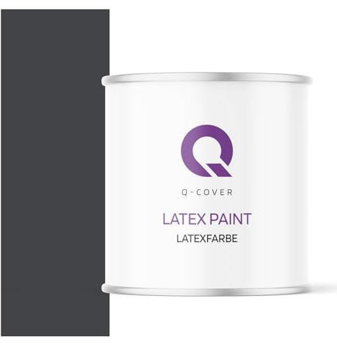 Q-COVER Peinture au latex Noir 2L – très mat, intérieure, sans odeur, hypoallergénique, peinture murale