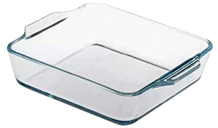 Amosfun Glass Baking Tray Lid Pizza Pan for Oven Baking Plate Odorless Dishwasher Safe