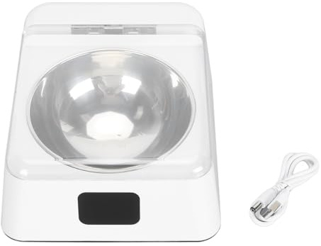 Mangiatoia Automatica per Gatti, Sensore a Infrarossi Flip Top Ciotola per Alimenti Coperchio di Apertura Dispenser Rimovibile Alimentata a Batteria in Acciaio Inossidabile Macchin