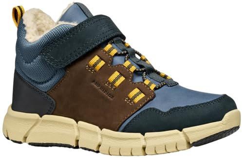 Geox J Flexyper Boy B ABX, Bota de Tobillo, Marrón y Azul, 37 EU