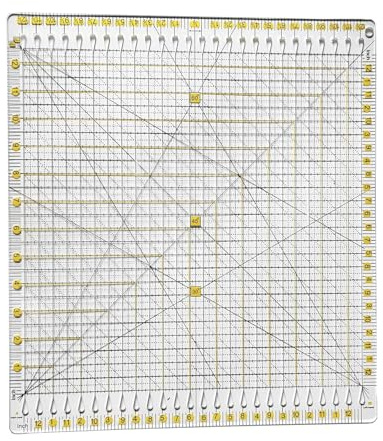Bequilter 12.5x12.5 Acrylic Quilting Template Cutting Ruler, Slotted Rulers for Quilting Fabric Cutting Crafts