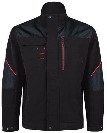 WORK IDEA Herren Slim-Fit Stretch Arbeitsjacke: Strategisch verstärkt– professionelle Eleganz mit modernem Komfort