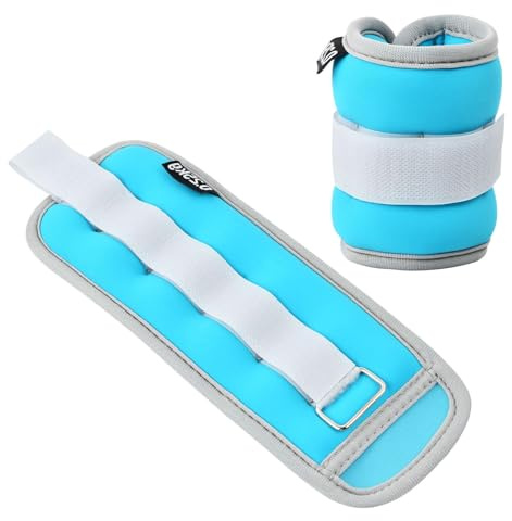 2 Pezzi Peso Caviglia, 0,25/0,5/0,75kg Cavigliere Pesi Polsini con Pesi per Piede, Polsiere Appesantite, Cavigliere Appesantite per Fitness Fisioterapia Yoga Ginnastica Aerobica (Blu,2x0,25kg)