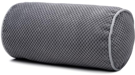 Gözze - Kissenrolle Sven, Nackenrolle in genoppter Optik mit Keder, Dekorative Rolle mit Reißverschluss, 40 x 20 cm - Anthrazit