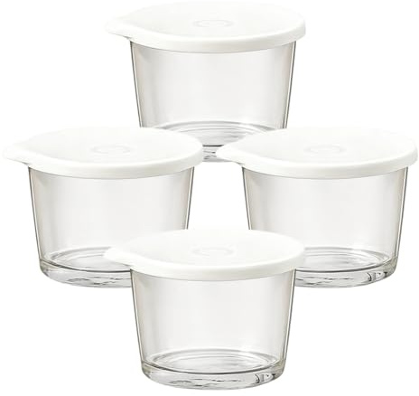 Gungtj Ciotole In Con Coperchi - 4 Barattoli Ermetici - Grandi Ciotole Per Insalata Da Conservazione - Per Cucina Spuntino Cottura Frigo Congelatore Pranzo Insalata Yogurt Frutta Dessert