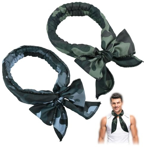 YEAMLTE Écharpe Rafraîchissante été pour Le Cou 2 PCS Echarpes Rafraîchissantes D'été de Sport Bandeau Rafraîchissant du Cou Unisexe pour Fitness Gym Yoga Camping Randonnée