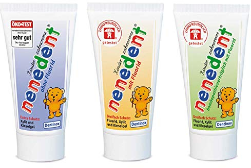 nenedent Kinderzahncreme Probierset, 3er Pack (3 x 50 ml)