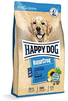 Happy Dog 60669 – NaturCroq Junior – Alleinfutter mit Kräutern für Junghunde ab 6. bis 18. Monate – 15 kg Inhalt