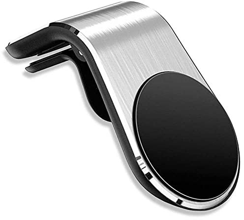 OcioDual Soporte Móvil Coche, Iman con Pinza Sujeta Móviles, Compatible con Smartphones hasta 7 Pulgadas, Plata