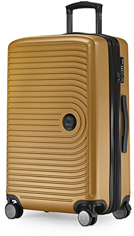 Hauptstadtkoffer Mitte - Mittelgroßer Hartschalenkoffer, TSA, 4 Rollen, Check-In Gepäck mit 8 cm Volumenerweiterung, 68 cm, 88 L, Herbstgold