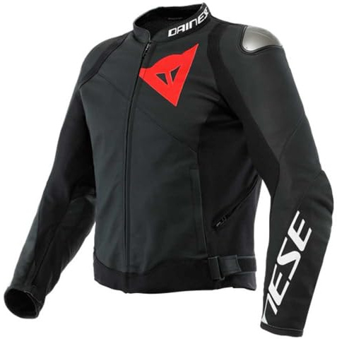 Dainese Veste Combi en Cuir Veste Combi de Moto Sportiva Veste de Combinaison en Cuir Noir 58, Hommes, Sportler, été