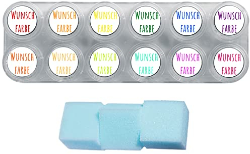 Grimas Wasserschminke, personalisierbares Set, 12x 2.5ml, inklusive Palette, mit drei Schminkschwämmen, hochwertige Profischminke stark deckend, sehr verträglich, Water-Make-Up, ideal auch für Kinder