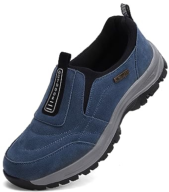 sPeesy Orthopädische Schuhe Herren leichte Schuhe Herren Sneaker Outdoor Wanderschuhe Herren wasserdicht extra weit Leinenschuhe wasserdicht Walking Schuhe Hallux valgus Schuhe (Color : Blue, Size :