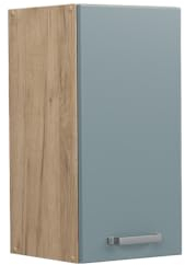 Vicco Hängeschrank R-Line, hängender Küchenschrank, Blau-Grau/Goldkraft Eiche, 30 cm