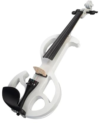 strumento violino Set Bianco Per Violino Elettrico Silenzioso In Legno Massello Con Custodia Per Violino In Tela Cavo Per Arco In Legno Brasiliano Violino Bianco Per Studenti