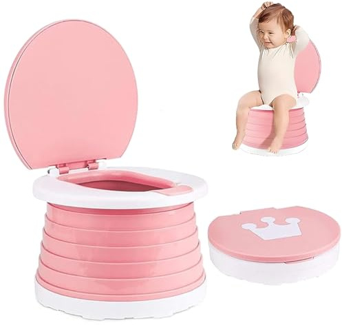 Roysmart sedile e vasino pieghevole per bambini, vasino da viaggio portatile per ragazze e ragazzi, seggiolino WC per auto o uso familiare (rosa)