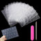 Qufiiry 264 Pezzi Adesivo per Colla per Unghie a Doppio Lato, 11 Fogli Biadesivo per Unghie, Colla Adesiva per Unghie Trasparente, Gelatina Adesivo per Saloni Unghie Finte Nail Art