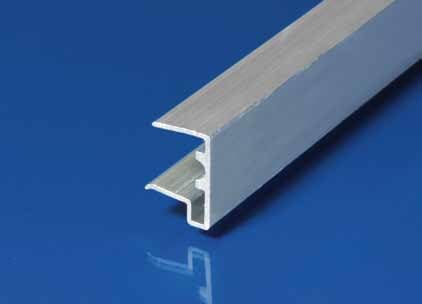 Alu - Abschlußprofil - Alu - Kantenschutz für Stegplatten 16 mm - 980 mm lang - mit und ohne Tropfkante für den unteren und oberen Abschluß von Steg- und Doppelstegplatten 16 mm (mit Tropfkante)