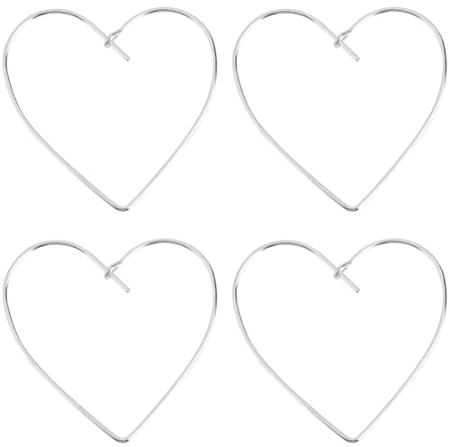 Beebeecraft 1 boîte de 2 Paires de 925 Boucles d'oreilles Créoles en Argent Sterling en Forme de Cœur pour la Saint Valentin Grandes Boucles d'oreilles Creuses en Métal en Forme de Cœur d'amour