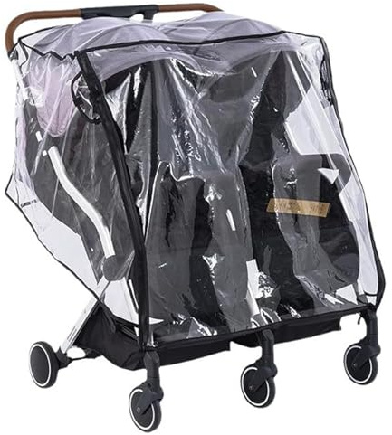Funda para cochecito de bebé, cubierta de lluvia para cochecito doble, impermeable, protector contra el clima, paraguas para bebé, cubierta de lluvia doble, protector contra el viento, accesorios para