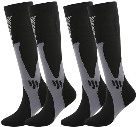 Zssxysm 2 Pairs Calf Compression Socks for Men, Flight Stockings, Ankle Support for Running, Sport, Plantar Fasciitis, Varicose Veins, Men's Pressure Socks