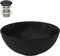 LuxeBath Waschbecken Keramik rund Ø 320x135 mm Schwarz mit Ablaufgarnitur Schwarz, Aufsatzwaschbecken für Badezimmer/Gäste-WC, Modernes Aufsatzbecken, Waschtisch Waschschale Waschplatz Handwaschbecken
