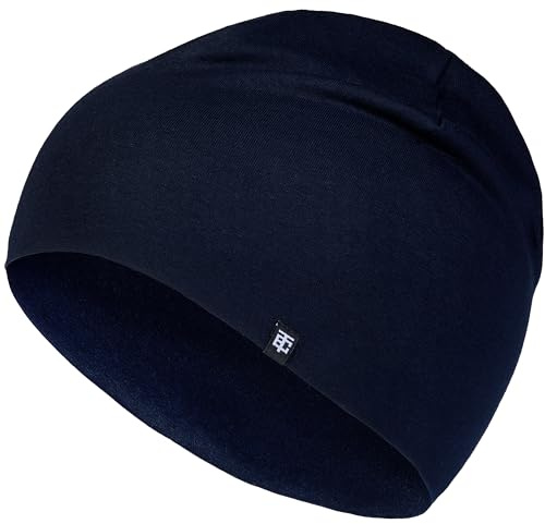 Enter the Complex Beanie kurz – 95 % Baumwolle, atmungsaktiv & elastisch – unter Fahrradhelm tragbar, UV-Schutz, formstabil – 2 Größen – für Sport, Alltag & Reise, L/XL, Navy