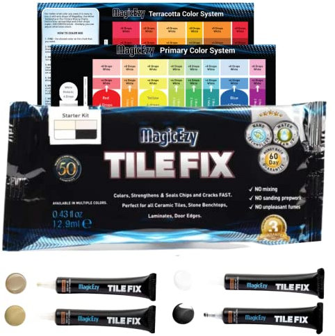 MagicEzy Tile Fix Les enduits colorés réparent les dégâts en quelques secondes (Neutrals Kit)