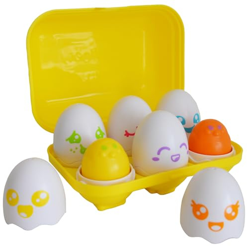 TOMY Toomies Hide & Squeak Eggs Toddler Toys - Matching and Sorting Games - Toddler Sensory Toys for Hand Eye Coordination and Color Recognition - Ages 6 Months and Up
