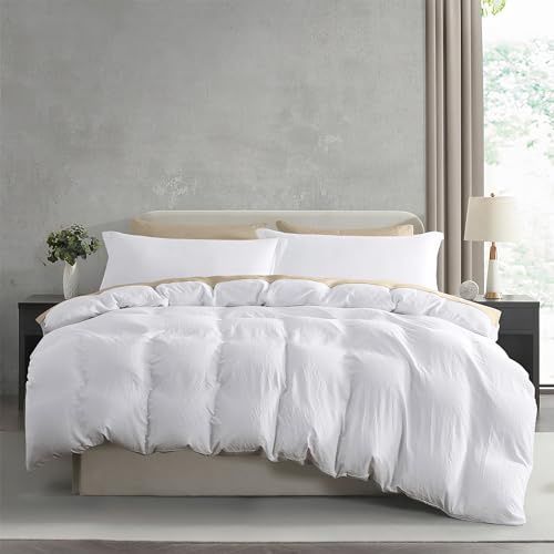 Nestl White Duvet Cover Queen Size - Soft Double Brushed Queen Duvet Cover Set, 3 Piece, with Zipper Closure, 1 Duvet Cover 90x90 inches and 2 Pillow Shams