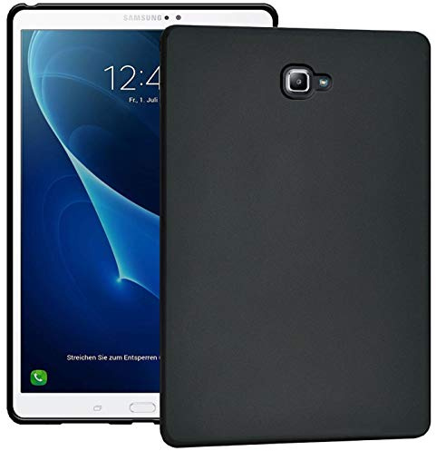 Verco Hülle für Samsung Galaxy Tab A 10.1 (2016), Schutzhülle Tablet Tasche Silikon Cover [Tab A6 T580 / T858], Schwarz