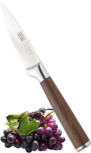 Taylors Eye Witness Portland Paring Knife - Professional 10cm/3.5 inch Multi-Use Cutting Edge. Precision Taper Ground Blade. Stainless Steel Walnut Wood Effect Handle. 10 Yr Guarantee.
